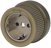 Розетка-ретро с заземлением металл Werkel Retro 1-м. шторки бронза картинка